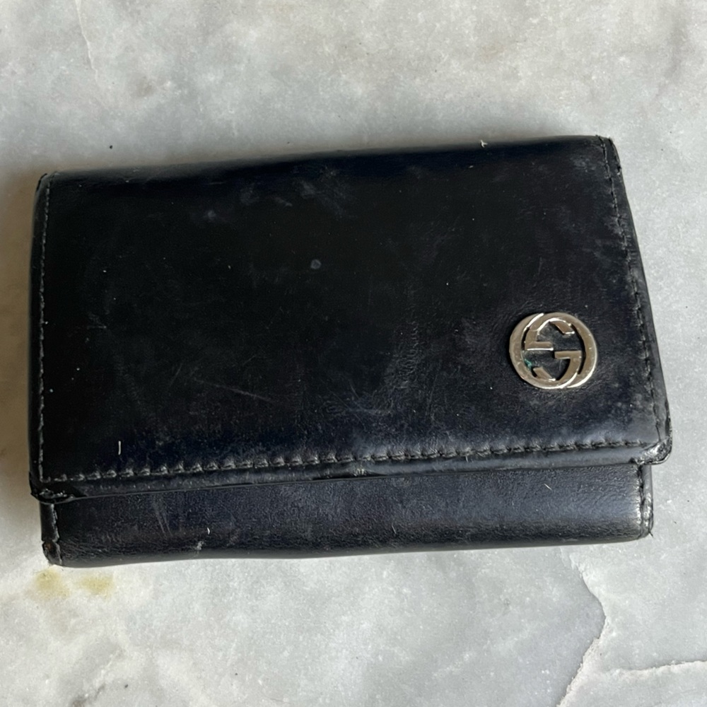 Gucci Black Leather Six Key Holder 115225-0959